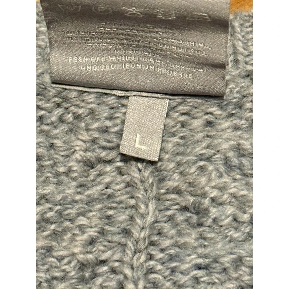 Aran Crafts Sweater Mens Large Grey‎ Super Soft Merino Wool Cable Knit Pullover